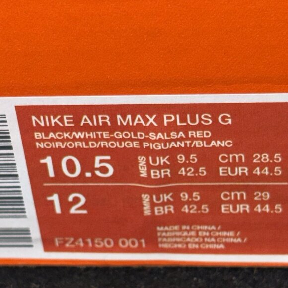 NEW Nike Air Max Plus G \'Black Leather’ Golf FZ4150-001 Men\'s Size 10.5 main image 6